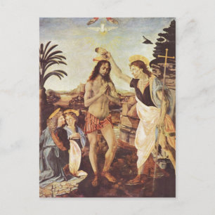 Andrea del Verrocchio Die Taufe Christi a 1472-14 Postcard