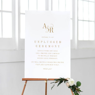 ANDREA Formal Gold Wedding Unplugged Ceremony Sign
