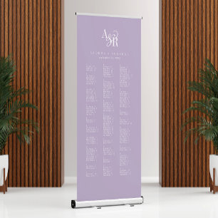 ANDREA Lavender Modern Wedding Seating Chart Retractable Banner