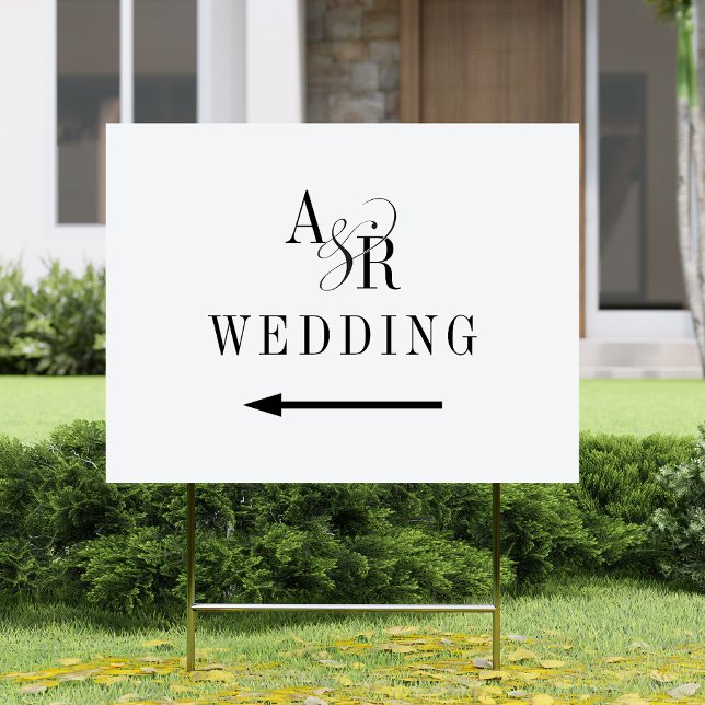 ANDREA Left Arrow Directional Wedding Monogram Sign (ANDREA Left Arrow Directional Wedding Monogram Sign)