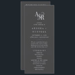 ANDREA Minimal Bold Modern Moody Dark Gray Wedding Program<br><div class="desc">This minimal bold modern moody dark gray wedding program from the Andrea Collection is perfect for a modern wedding. The dark and elegant design features a fancy script monogram in gray and white with a unique moody feel. Include the names of the couple, the wedding date and location, thank you...</div>