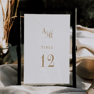 ANDREA Minimalist Boho Gold Wedding Table Numbers
