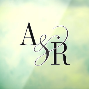 ANDREA Modern Minimalist Large Wedding Monogram Window Cling