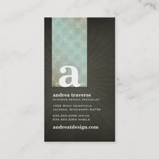 Customizable Andrea Monogram Business Cards