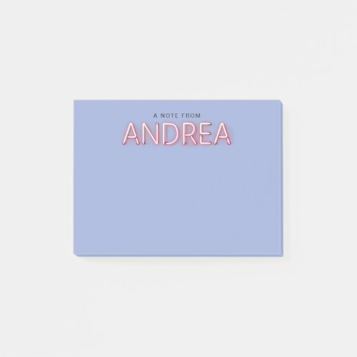 Andrea Name in Glowing Neon Lights Post_it Notes