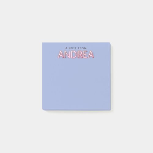 Andrea Name in Glowing Neon Lights Post_it Notes