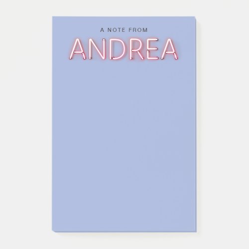Andrea Name in Glowing Neon Lights Post_it Notes