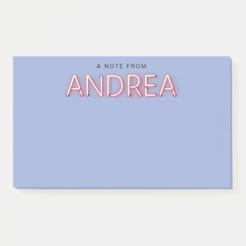 Andrea Name in Glowing Neon Lights Post_it Notes