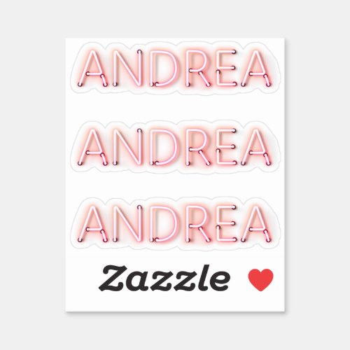 Andrea Name in Glowing Neon Lights Sticker