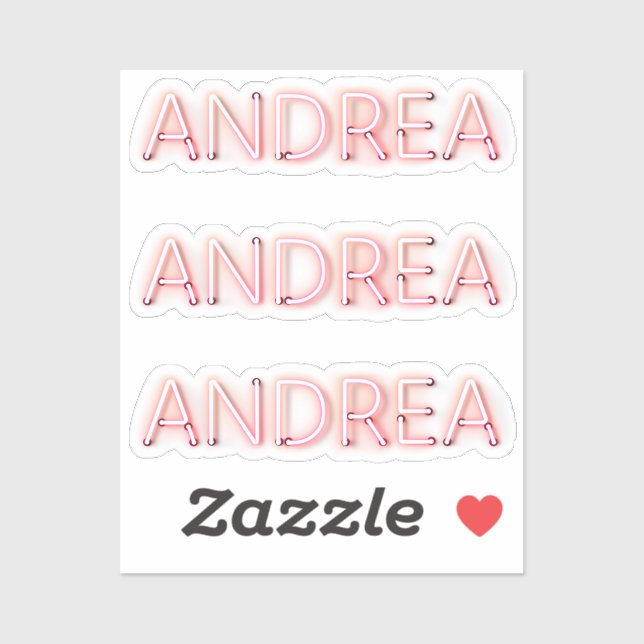 Andrea Name in Glowing Neon Lights Sticker (Sheet)