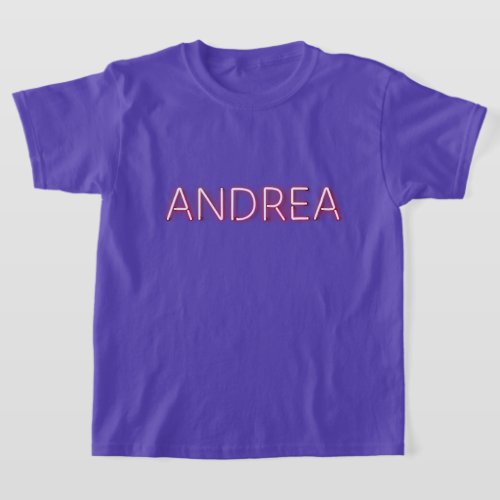Andrea Name in Glowing Neon Lights T_Shirt
