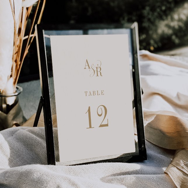 ANDREA Neutral Gold Cream Wedding Table Numbers (ANDREA Neutral Gold Cream Wedding Table Numbers)