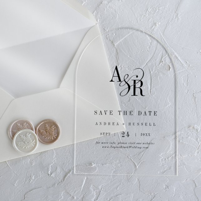 ANDREA Simple Arch Modern Wedding Save the Date (ANDREA Simple Arch Modern Wedding Save the Date Acrylic Invitations)