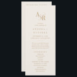 ANDREA Simple Boho Gold Cream Minimalist Wedding Program<br><div class="desc">This simple boho gold and cream minimalist wedding program from the Andrea Collection is perfect for a modern wedding. The timeless and elegant design features a fancy script monogram in gold and ivory with a unique vintage feel. Include the names of the couple, the wedding date and location, thank you...</div>