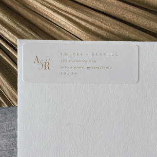 ANDREA Simple Gold Monogram Return Address Labels