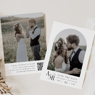ANDREA Simple Modern Minimalist Monogram Wedding Save The Date