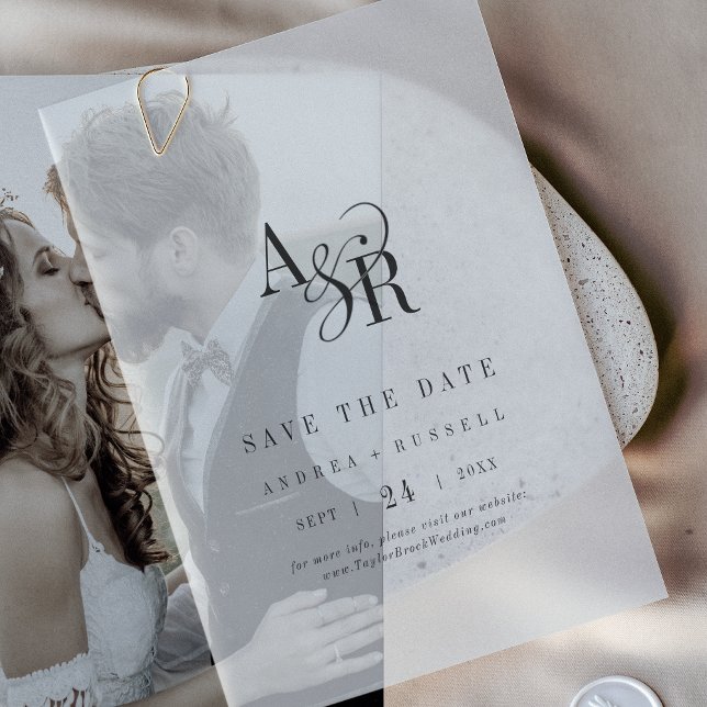 ANDREA Simple Modern Wedding Save the Date Vellum Invitations (ANDREA Simple Modern Wedding Save the Date Vellum Invitations)