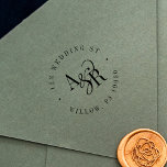 ANDREA Simple Rubber Wedding Return Address Stamp<br><div class="desc">This simple rubber wedding return address stamp from the Andrea Collection are perfect for a modern wedding.

The classic and elegant design features a fancy bold monogram in black and white with a unique industrial feel.

Personalize your rubber stamp with the initials of the couple.</div>