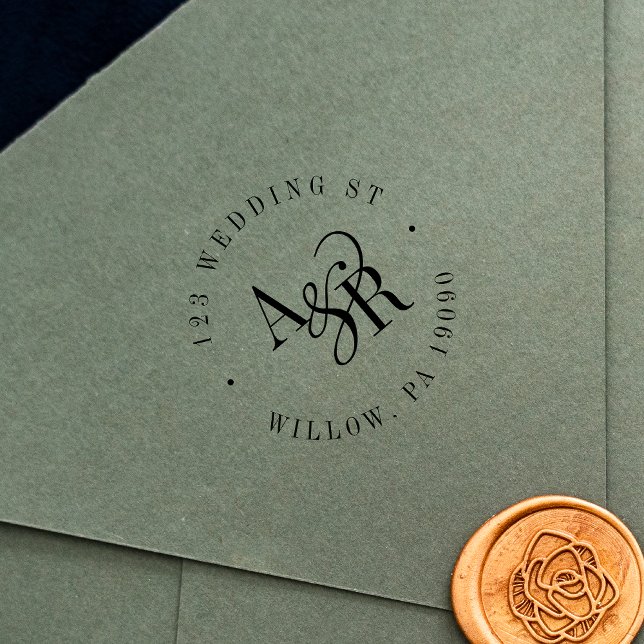 ANDREA Simple Rubber Wedding Return Address Stamp (ANDREA Simple Rubber Wedding Return Address Stamp)