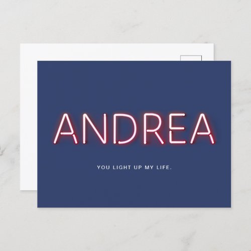 Andrea You Light Up My Life Neon Lights Postcard