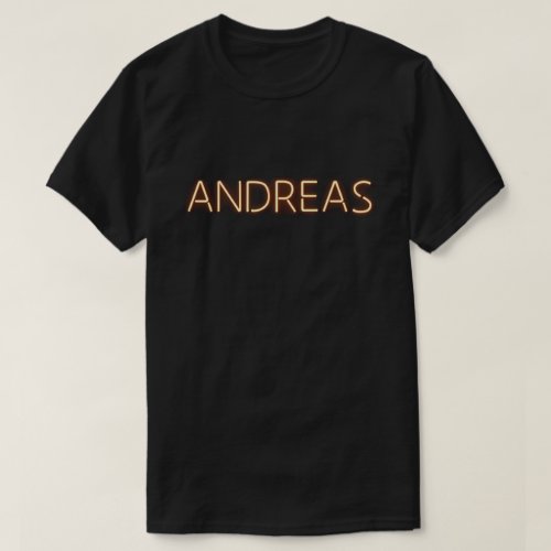 Andreas Name in Glowing Neon Lights Novelty T_Shirt