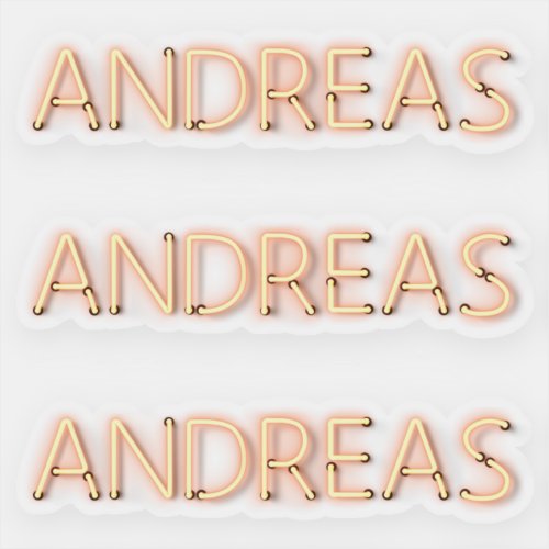 Andreas Name in Glowing Neon Lights Novelty x3 Sticker
