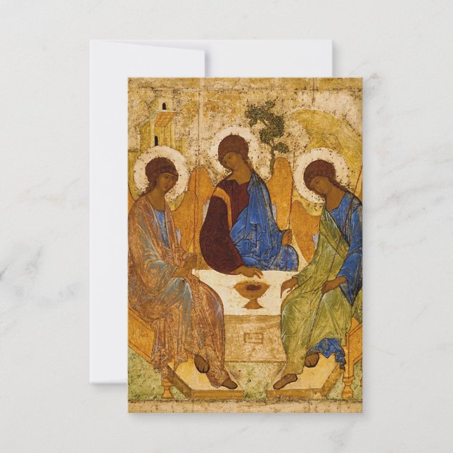Andrei Rublev Holy Trinity Icon Orthodox religion Thank You Card (Front)