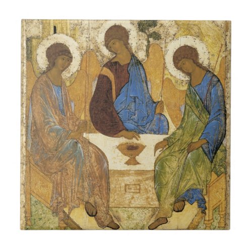 Andrei Rublev Iconic Trinity Angels Abraham Bible Ceramic Tile