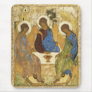 Andrei Rublev Iconic Trinity Angels Abraham Bible Mouse Pad