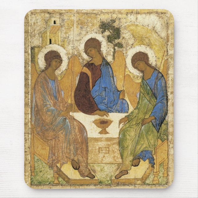 Andrei Rublev Iconic Trinity Angels Abraham Bible Mouse Pad (Front)