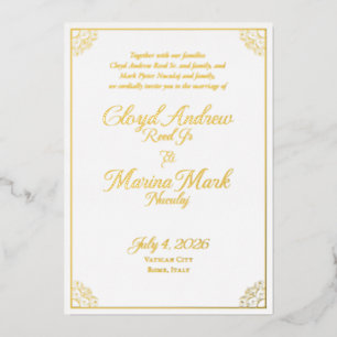Andrew and Marina English Foil Invitation