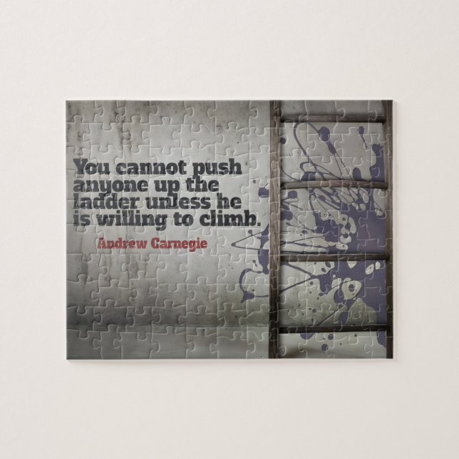 Andrew Carnegie Inspirational Quote "Push up" Jigsaw Puzzle (Horizontal)