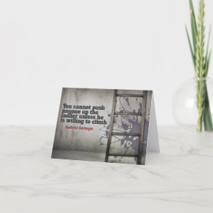 Andrew Carnegie Inspirational Quote "Push up" Letterpress Thank You Card