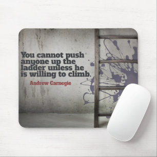 Andrew Carnegie Inspirational Quote "Push up" Mouse Pad