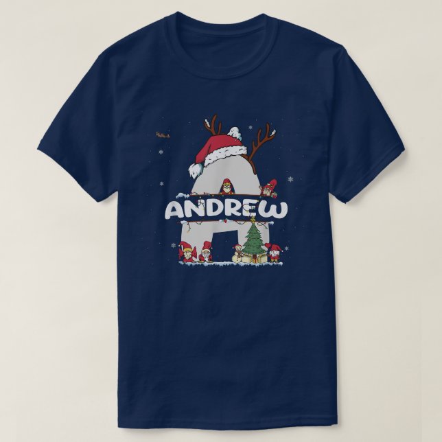 Andrew Christmas  w Andrew Name for funny Xmas  T-Shirt (Design Front)