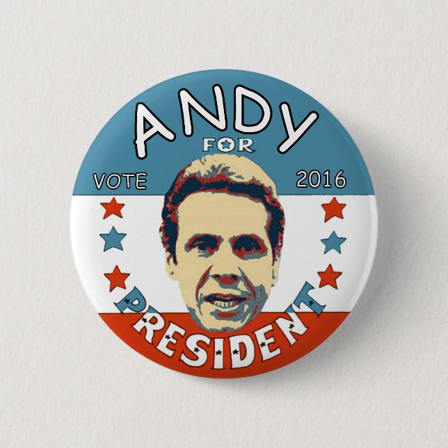 Andrew Cuomo for President 2016 Pinback Button (Front)