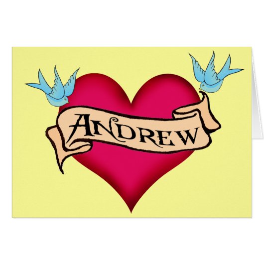 Andrew - Custom Heart Tattoo T-shirts & Gifts (Front Horizontal)