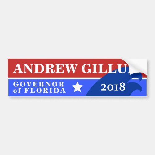 Andrew Gillum Governor of Florida  Blue Wave 2018 Bumper Sticker