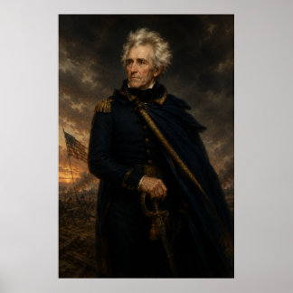Andrew Jackson Battlefield Portrait Poster
