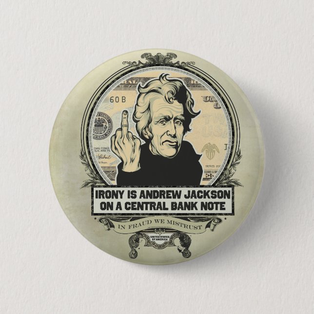Andrew Jackson Central Bank Button (Front)