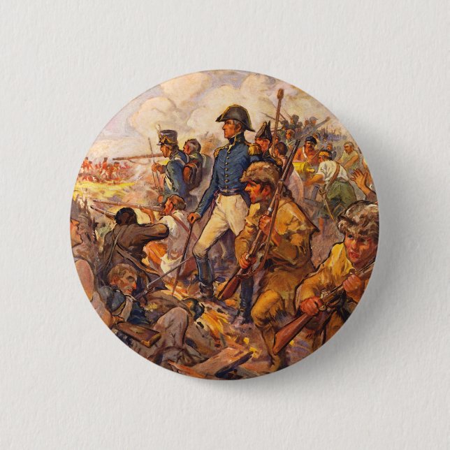 Andrew Jackson During the Battle of New Orleans Pinback Button (Front)