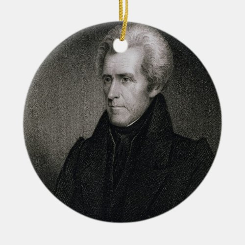 Andrew Jackson engraving Ceramic Ornament