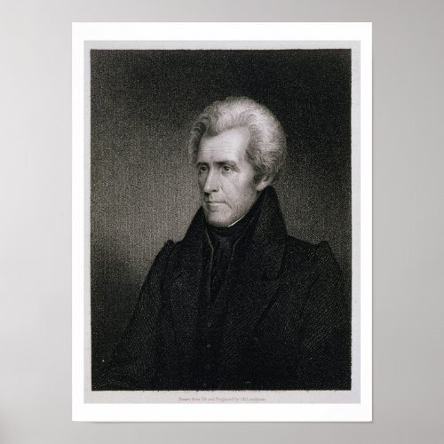 Andrew Jackson engraving Poster