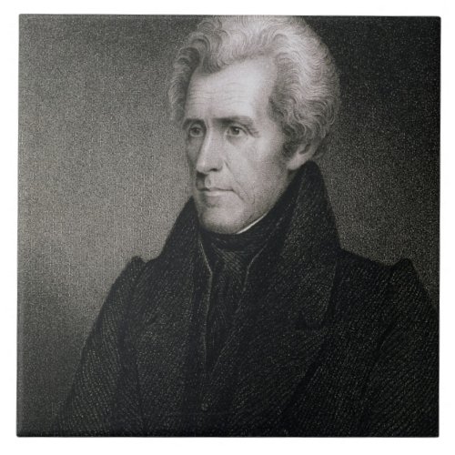 Andrew Jackson engraving Tile