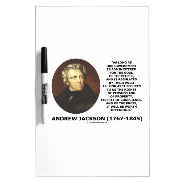 Andrew Jackson Government People Will Defending Dry Erase Whiteboard
