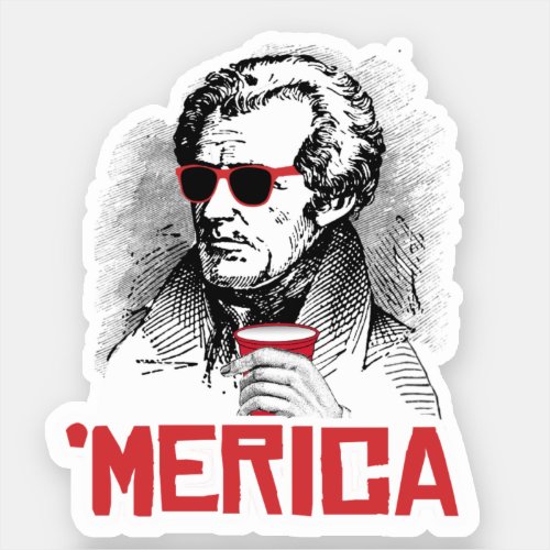 Andrew Jackson Merican Party Sticker