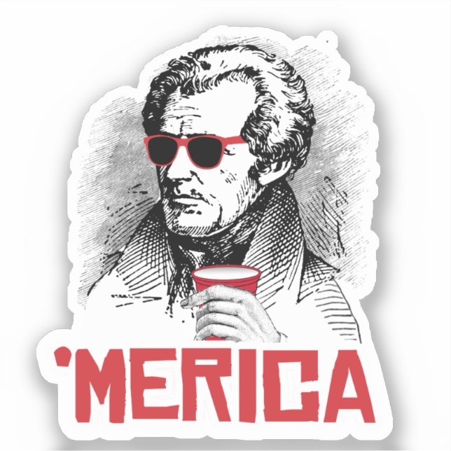 Andrew Jackson 'Merican Party Sticker (Front)