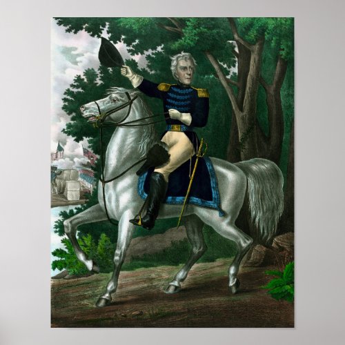 Andrew Jackson On Horseback Poster