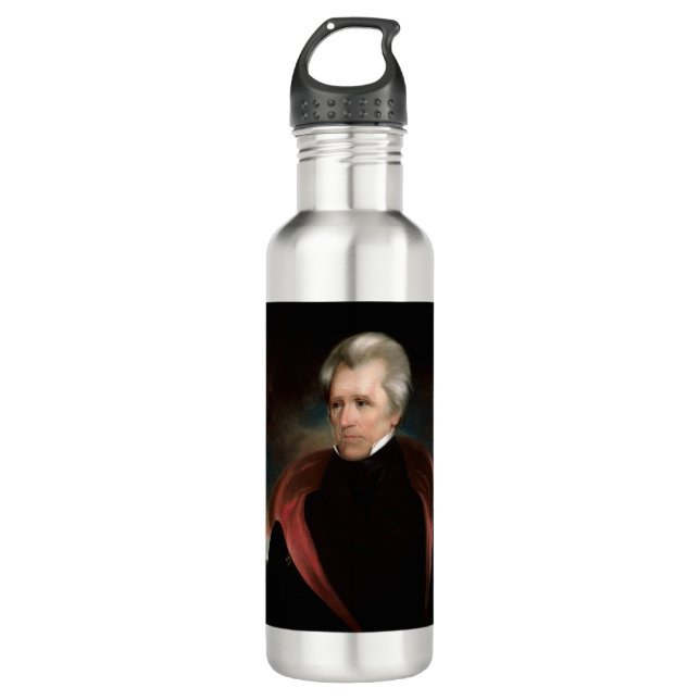 Andrew Jackson Portrait Stainless Steel Water Bottle (Front)