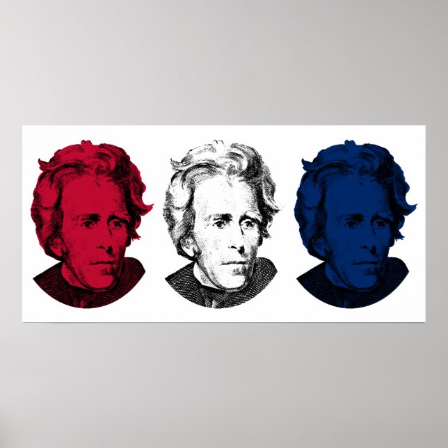 Andrew Jackson Red, White, and Blue Poster (Front)